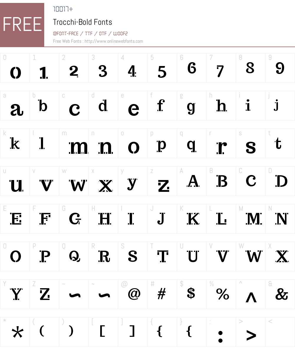 Trocchi Bold Stencil Font Screenshots