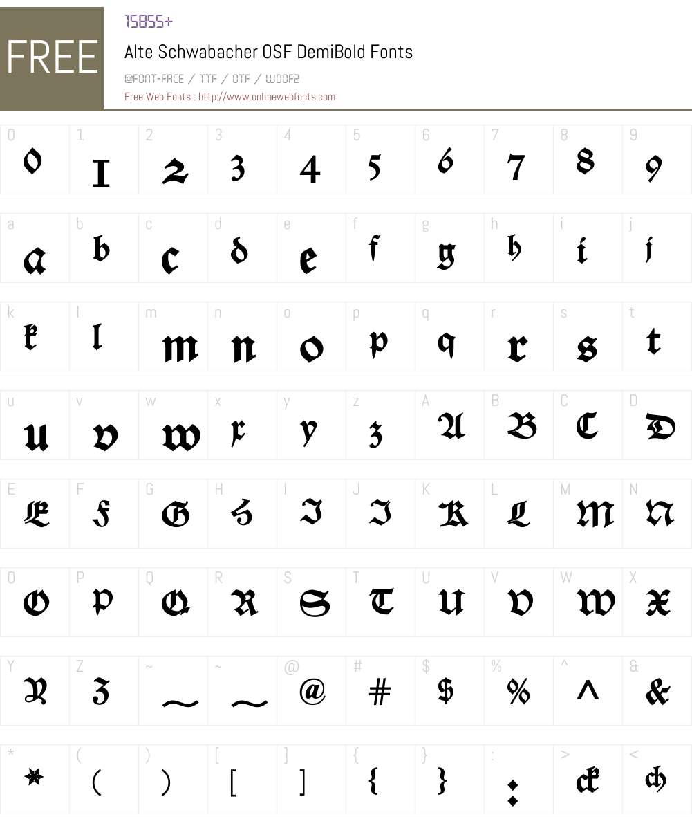 Alte Schwabacher OSF Font Screenshots