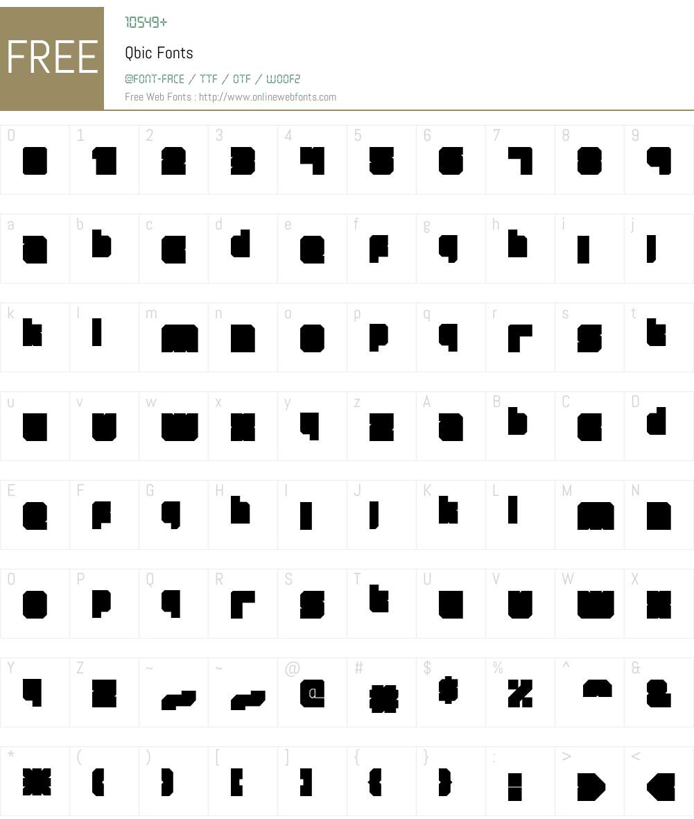 Qbic Font Screenshots