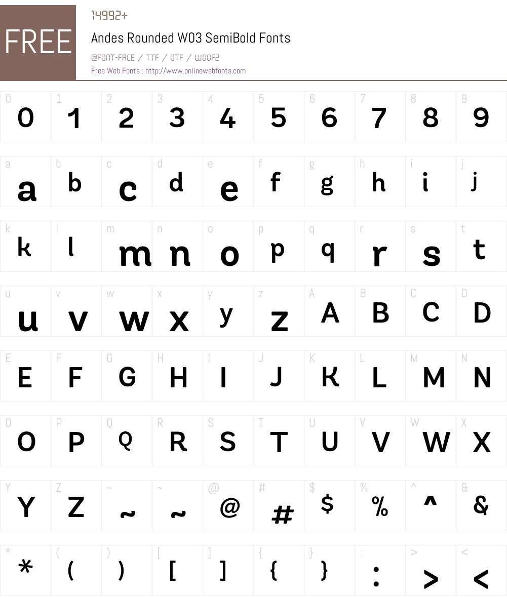 Andes Rounded Font Screenshots