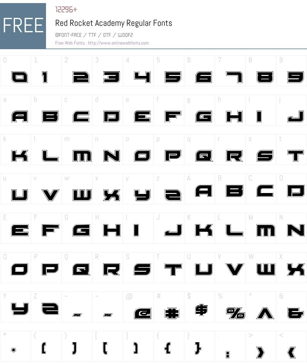 Red Rocket Academy Font Screenshots