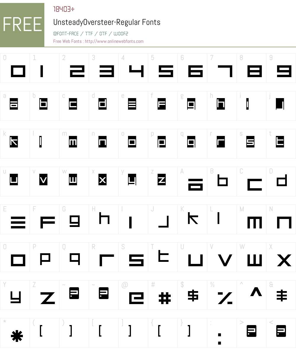 Unsteady Oversteer Font Screenshots