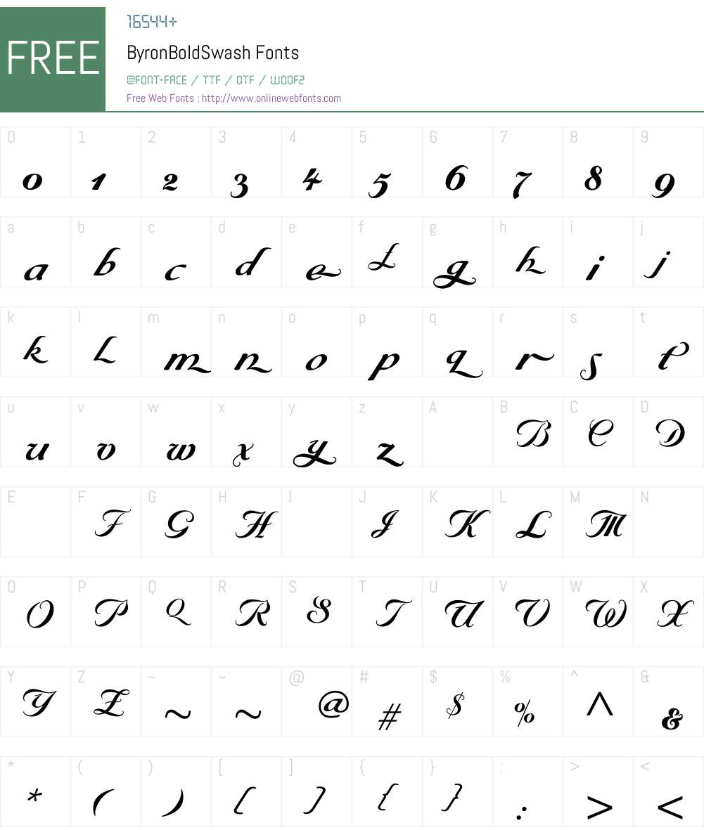 ByronBoldSwash Font Screenshots