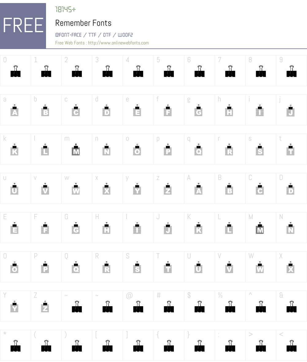 Remember Font Screenshots
