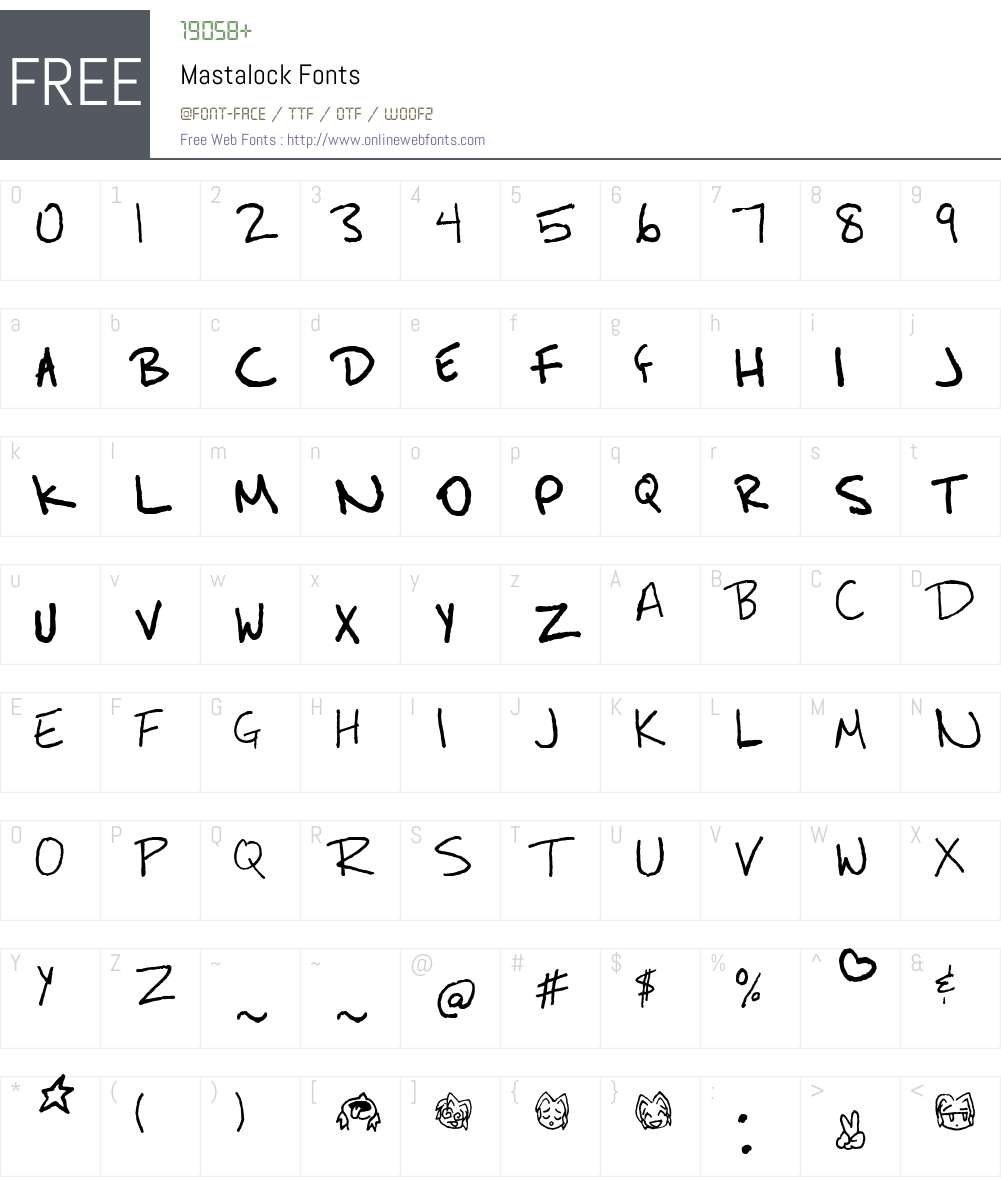 Mastalock Font Screenshots