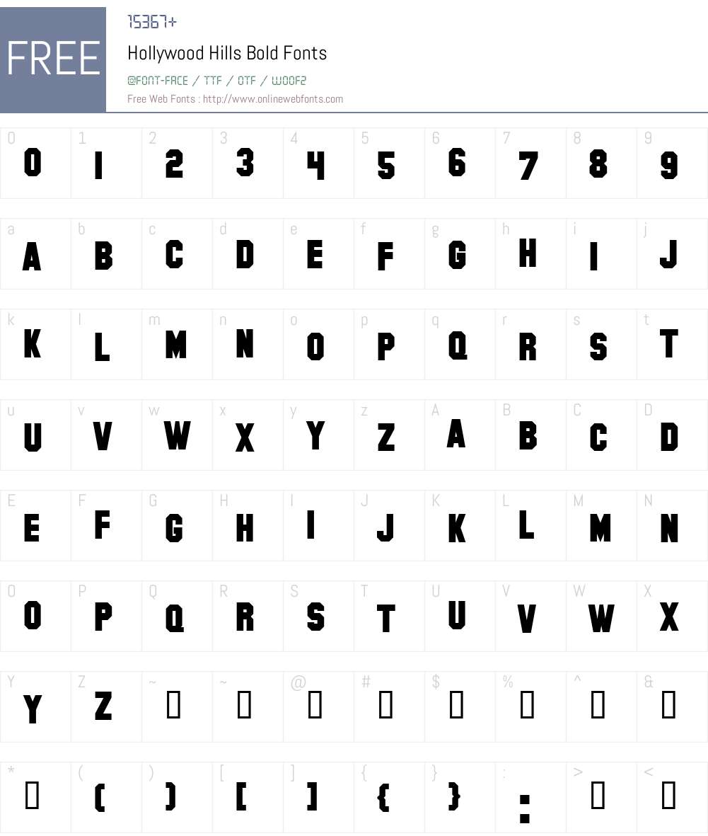 Hollywood Hills Font Screenshots