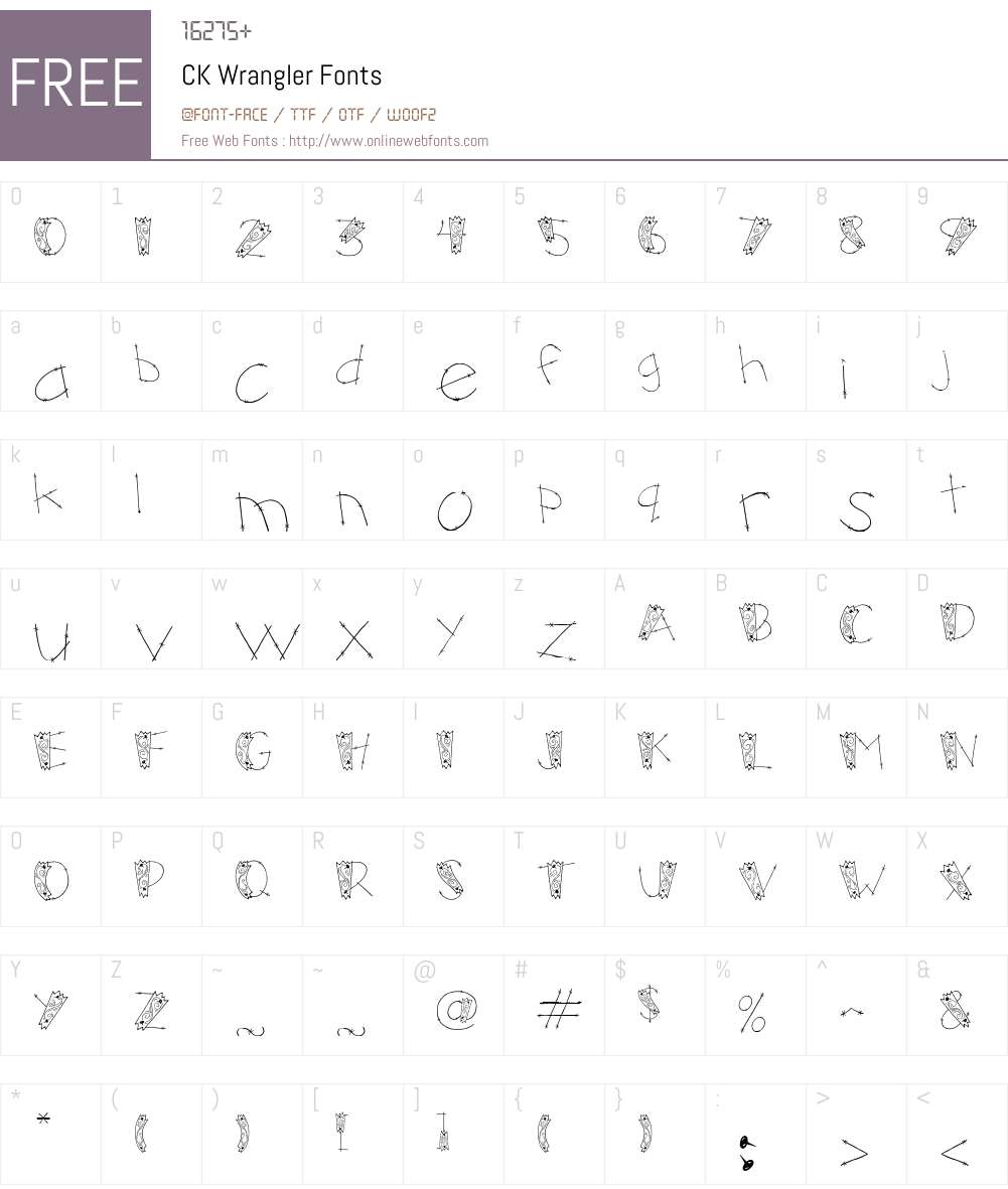 CK Wrangler Font Screenshots