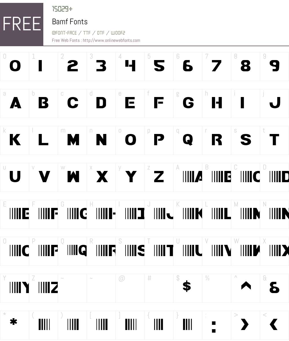 Bamf Font Screenshots