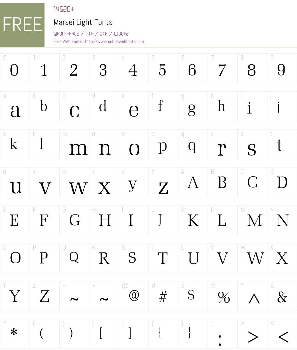 Marsei Font Screenshots