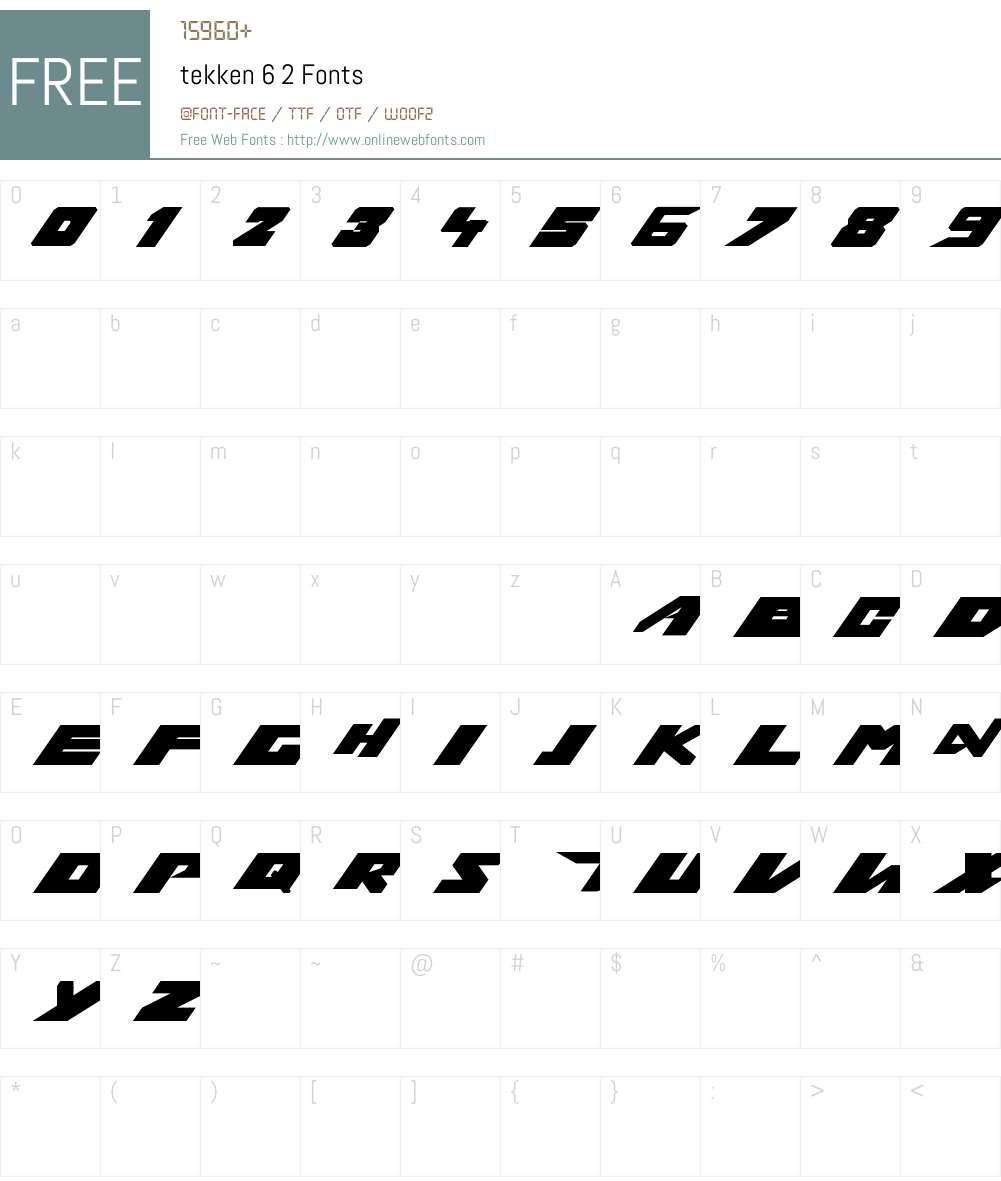 tekken 6 2 1.00 June 15, 2012, initial release Fonts Free Download