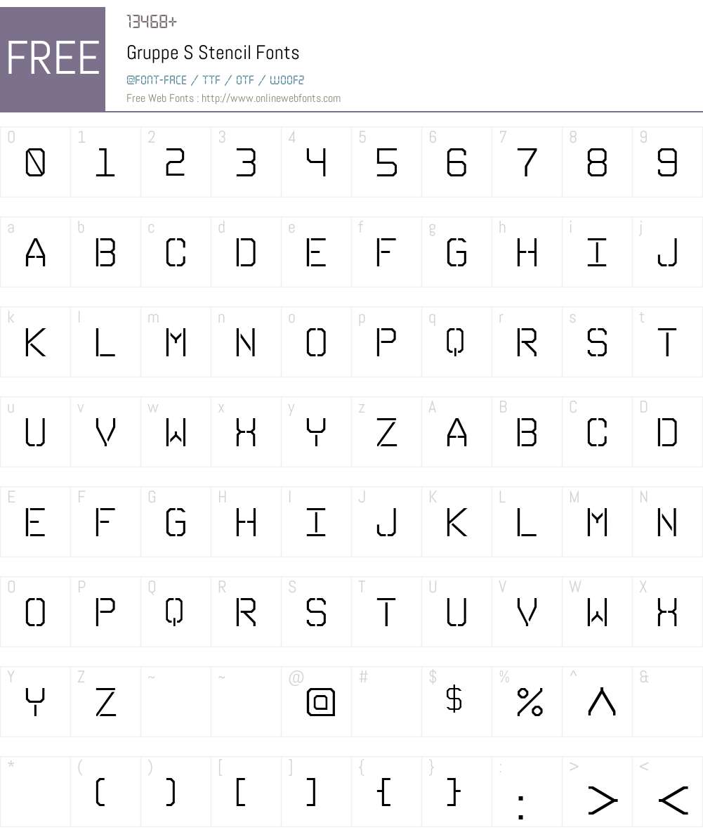 Gruppe S Font Screenshots