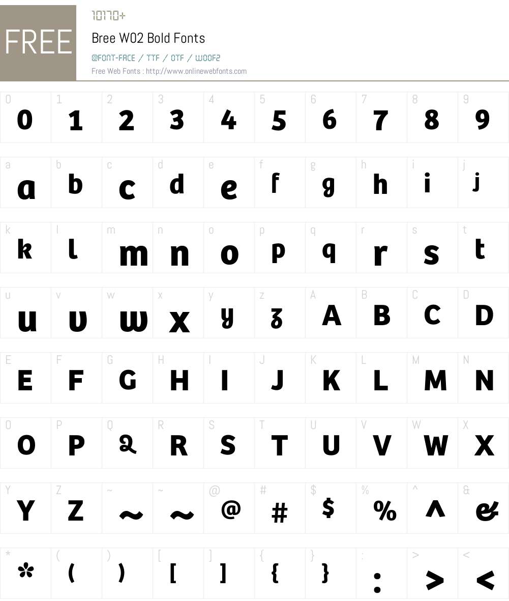 Bree Font Screenshots