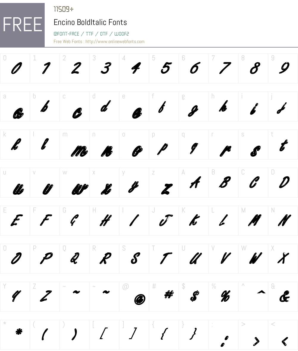 Encino Font Screenshots