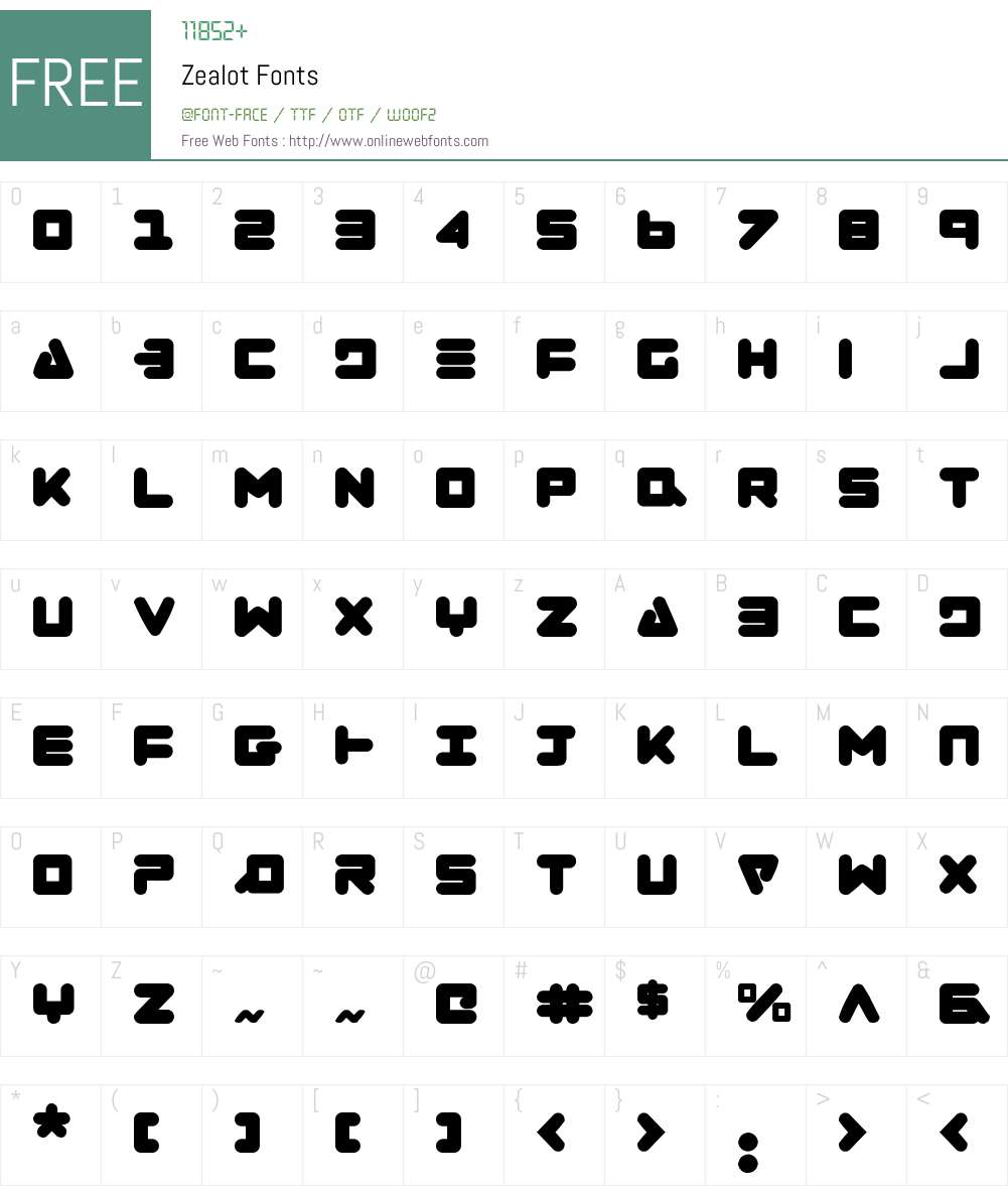 Zealot Font Screenshots