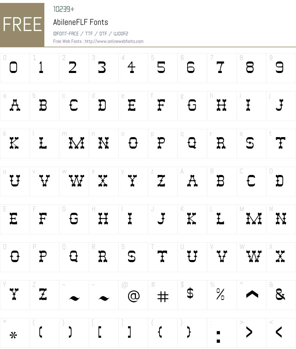 AbileneFLF Font Screenshots