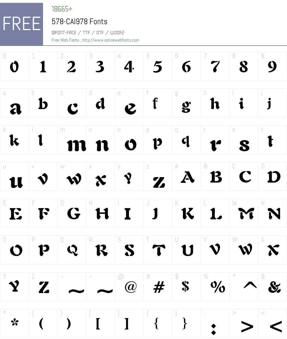 578-CAI978 Font Screenshots