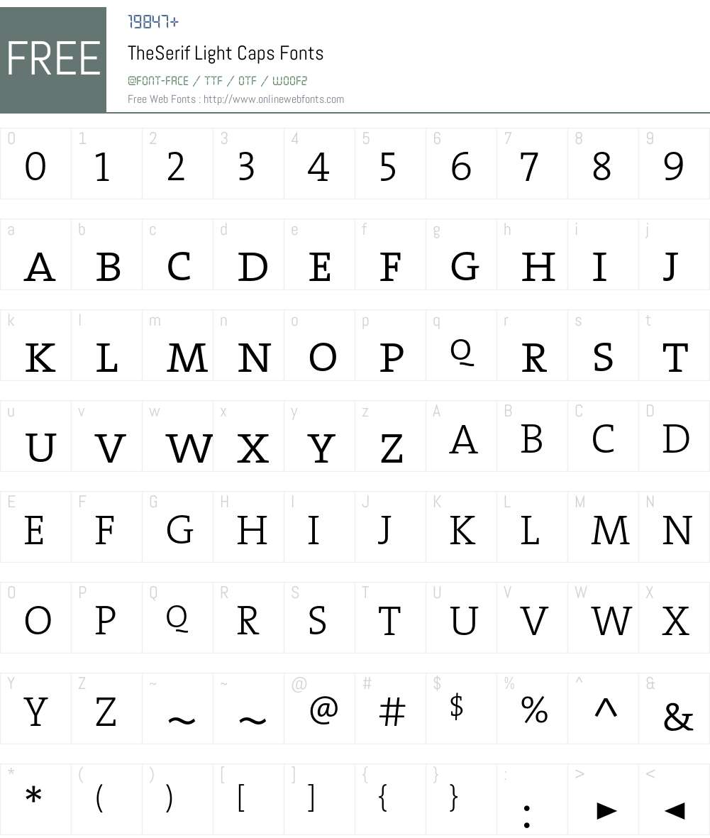 The Serif Light- Font Screenshots