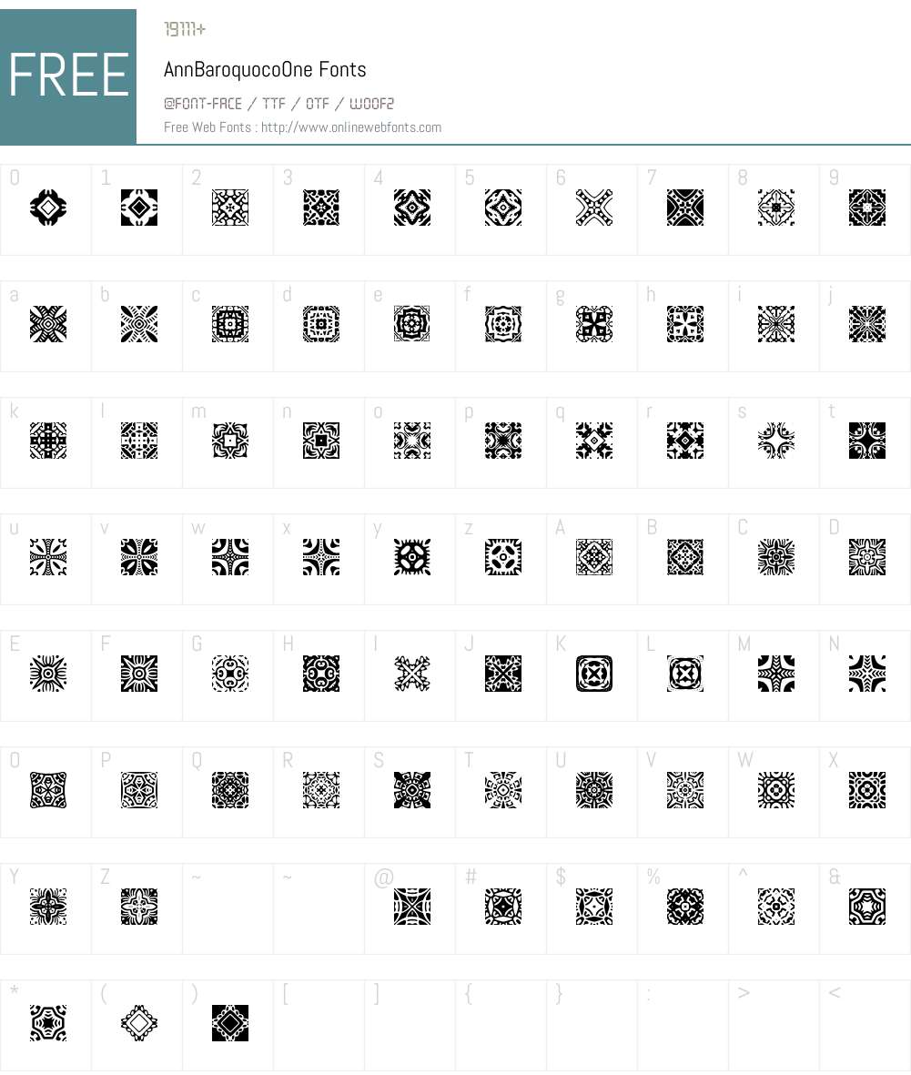 BaroquocoW95-One Font Screenshots