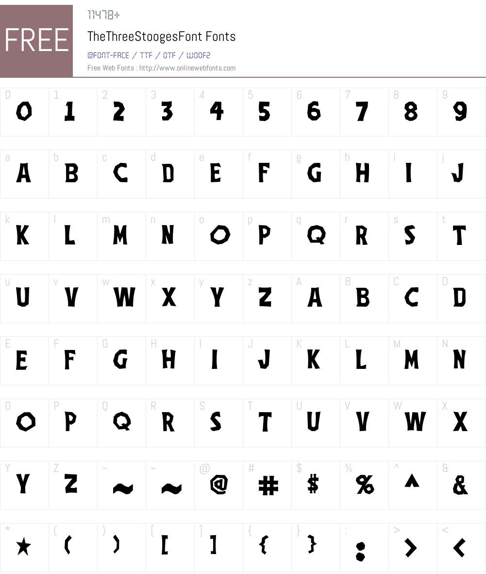 TheThreeStoogesFont Font Screenshots