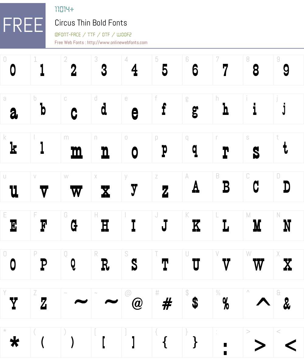 Circus Thin Font Screenshots