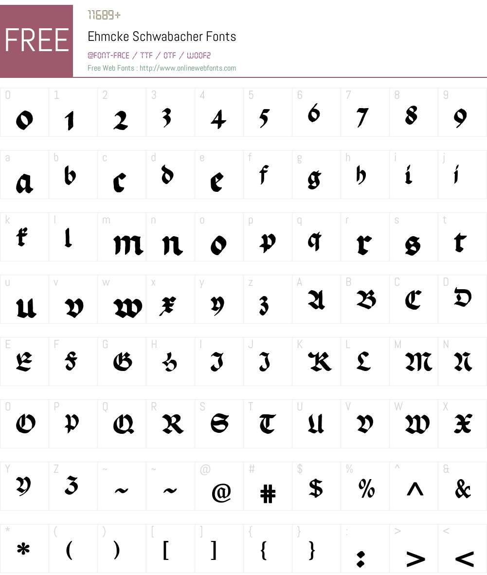Ehmcke Schwabacher Font Screenshots