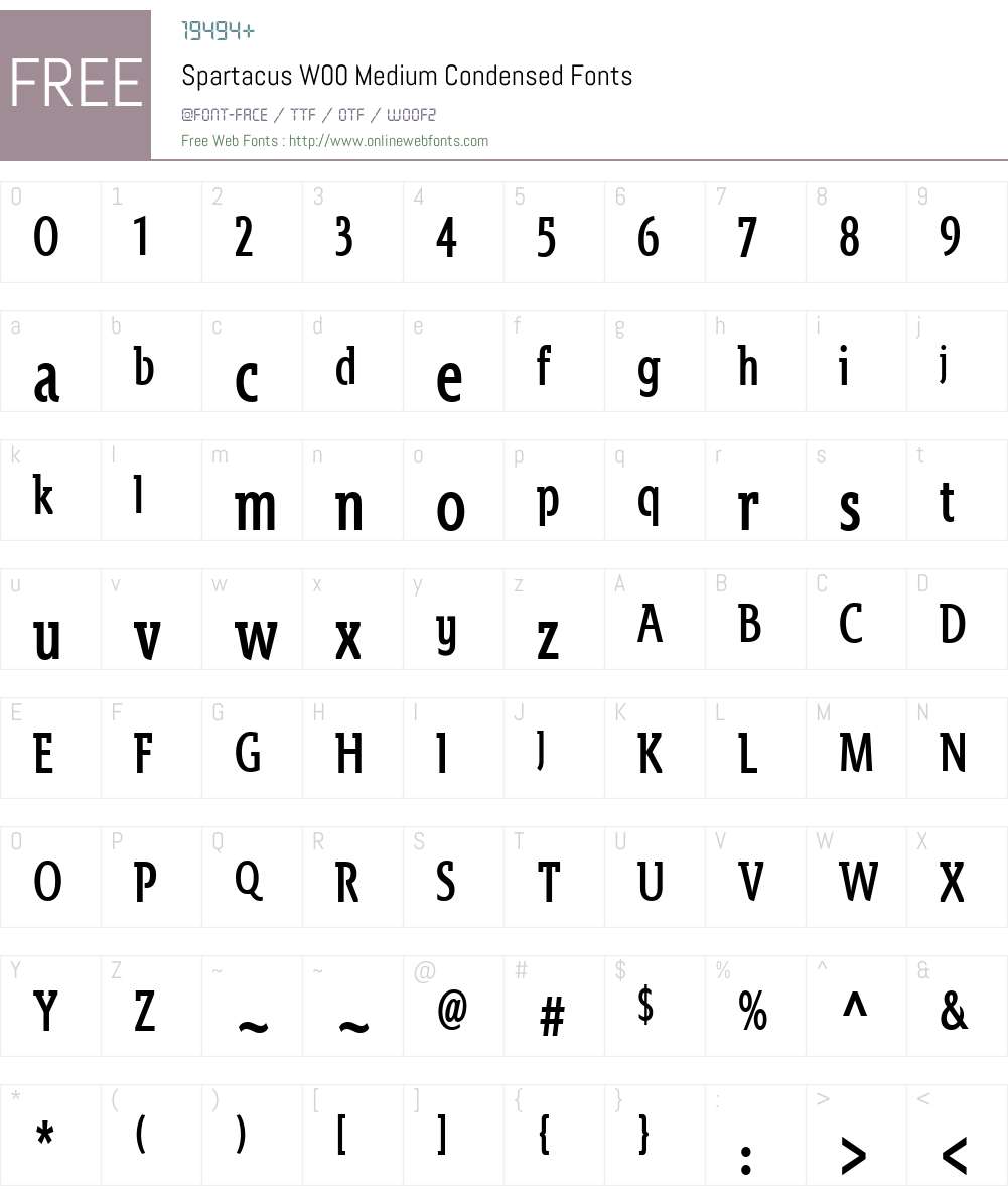 SpartacusW00-MediumCond Font Screenshots