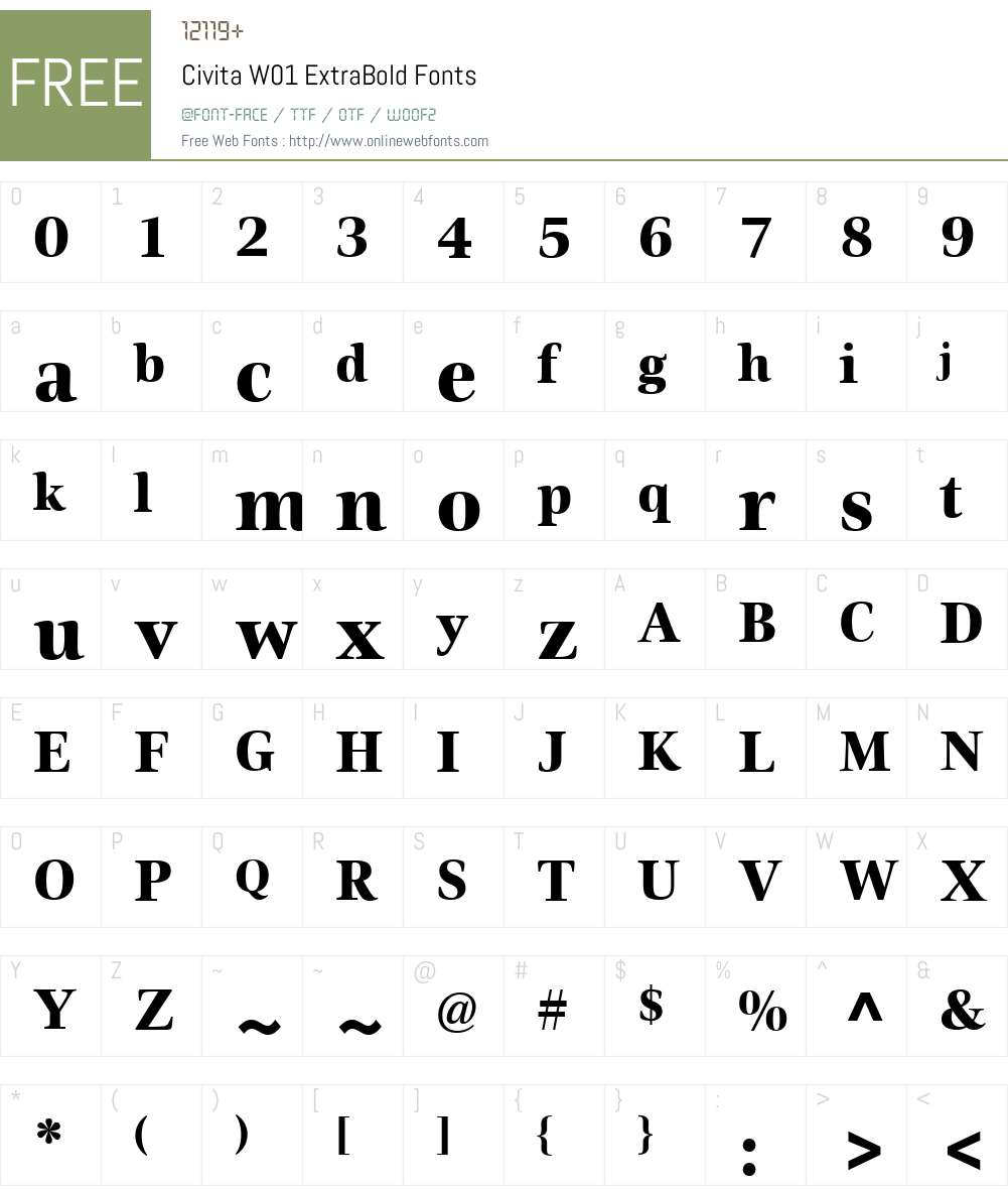 CivitaW01-ExtraBold Font Screenshots