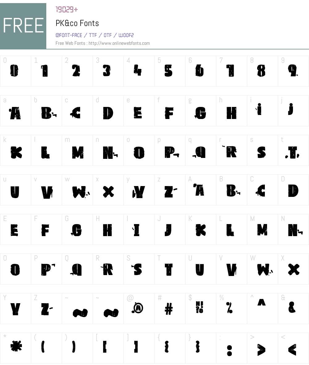 PK&co Font Screenshots