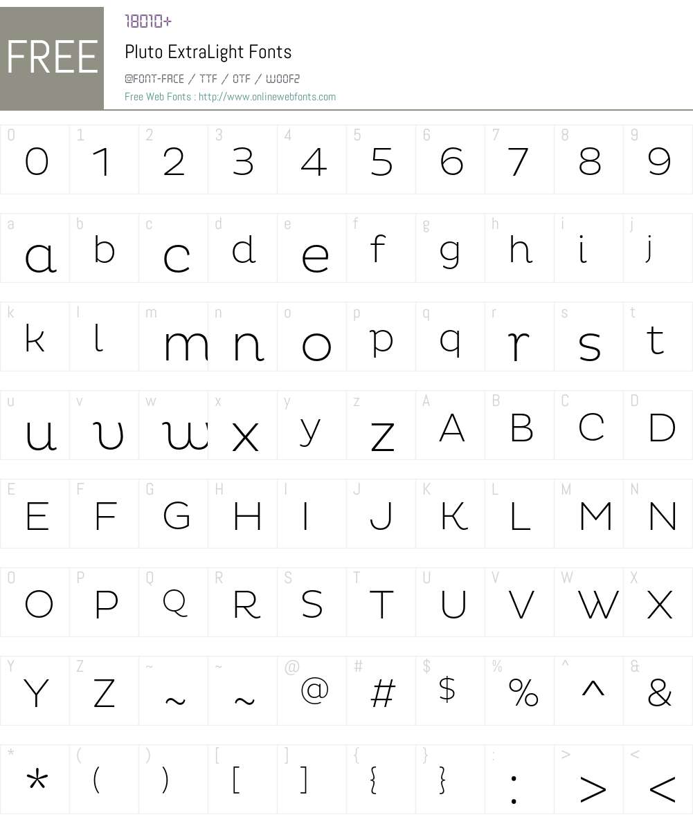 Pluto Font Screenshots