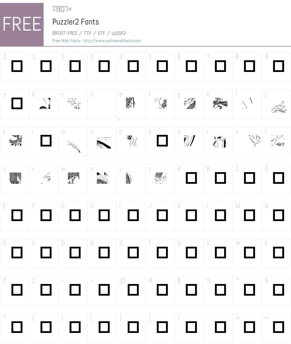 Puzzler2 Font Screenshots