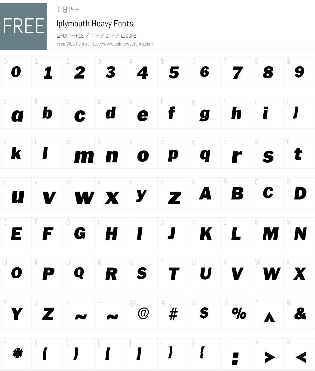 Iplymouth Font Screenshots