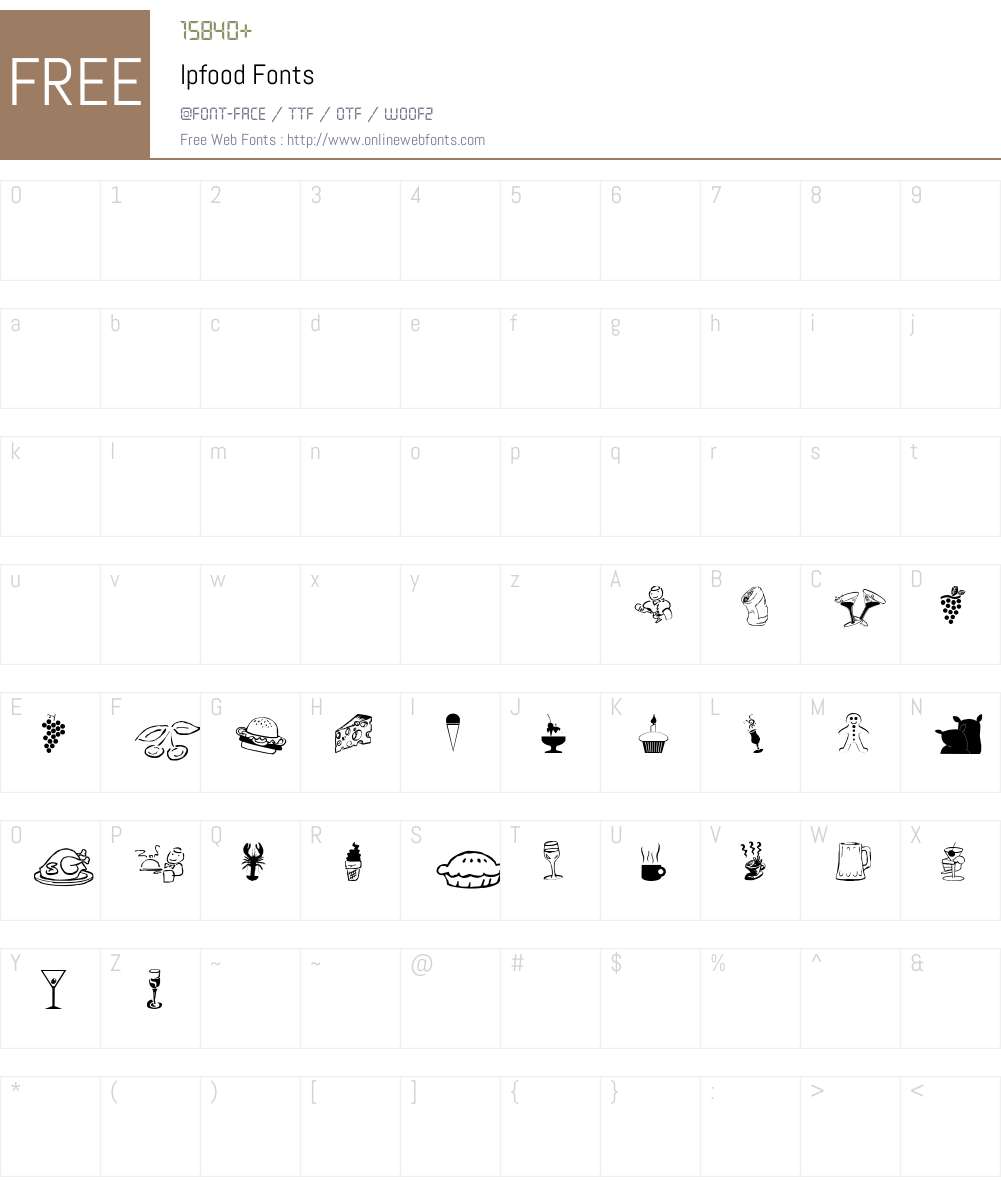 lpfood Font Screenshots