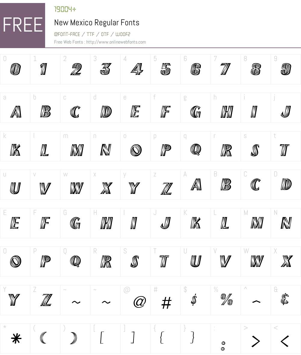 New Mexico Font Screenshots
