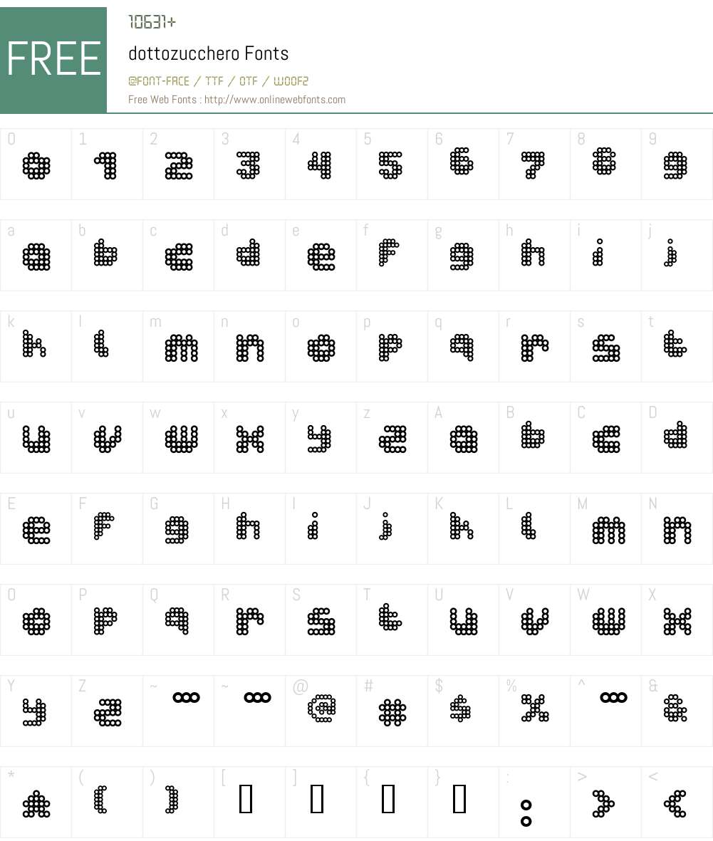 dottozucchero Font Screenshots