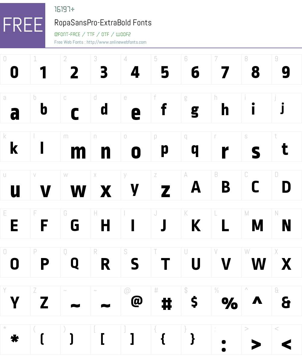 Ropa Sans Pro ExtraBold Font Screenshots