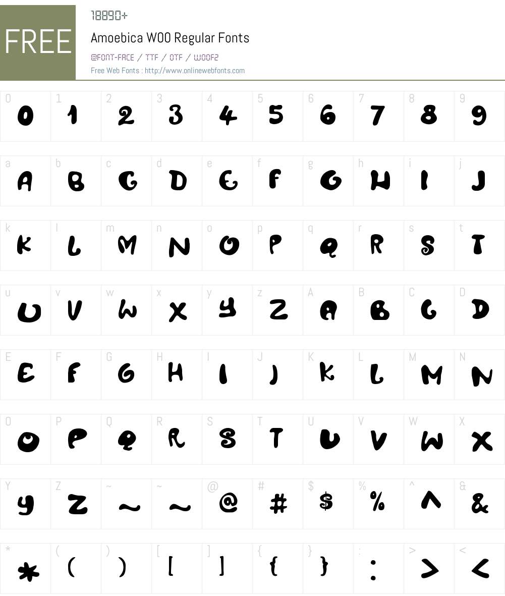 AmoebicaW00-Regular Font Screenshots