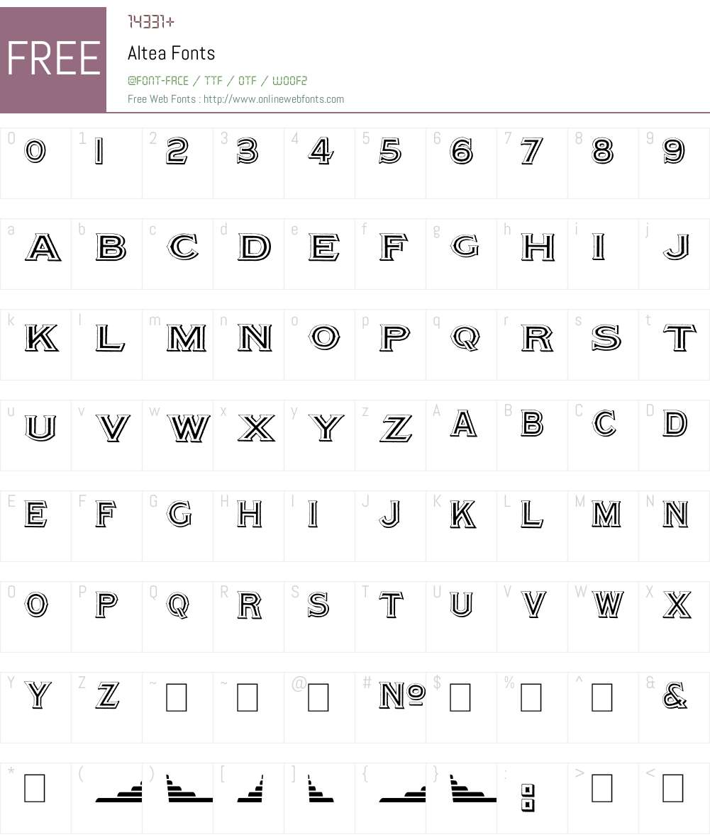 Altea Font Screenshots