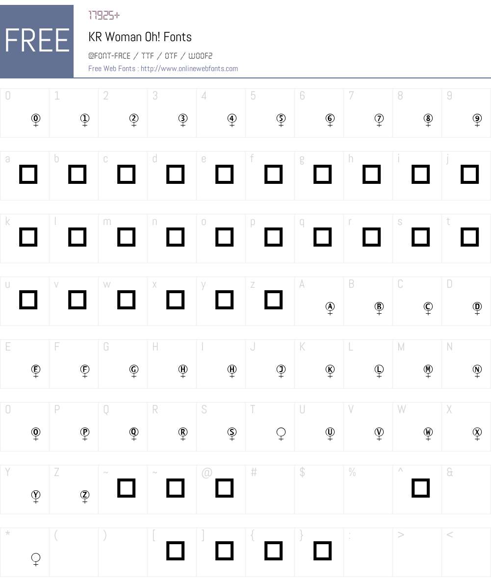 KR Woman Oh! Font Screenshots