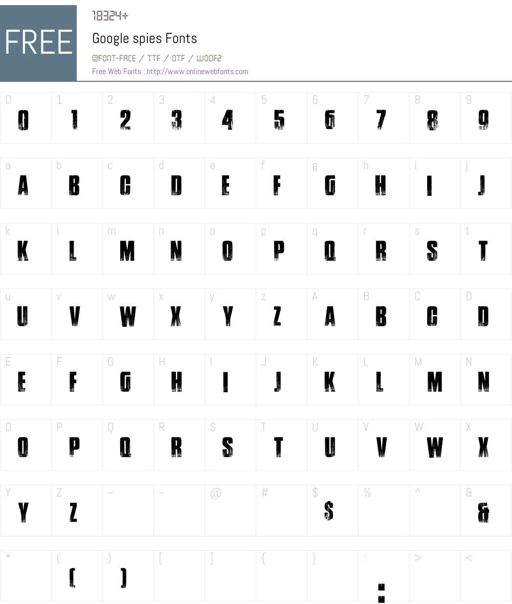 Google spies Font Screenshots