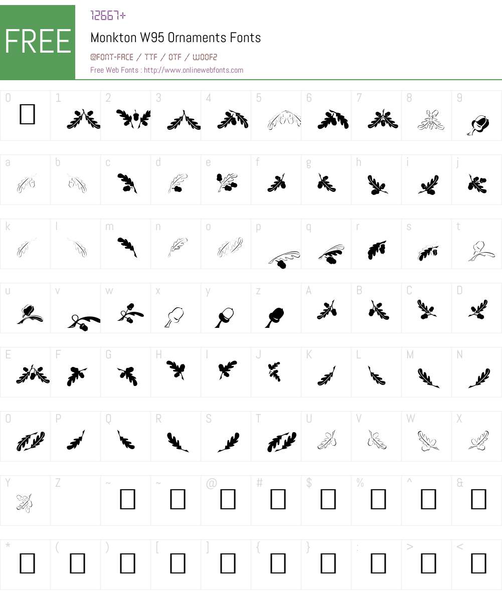 MonktonW95-Ornaments Font Screenshots