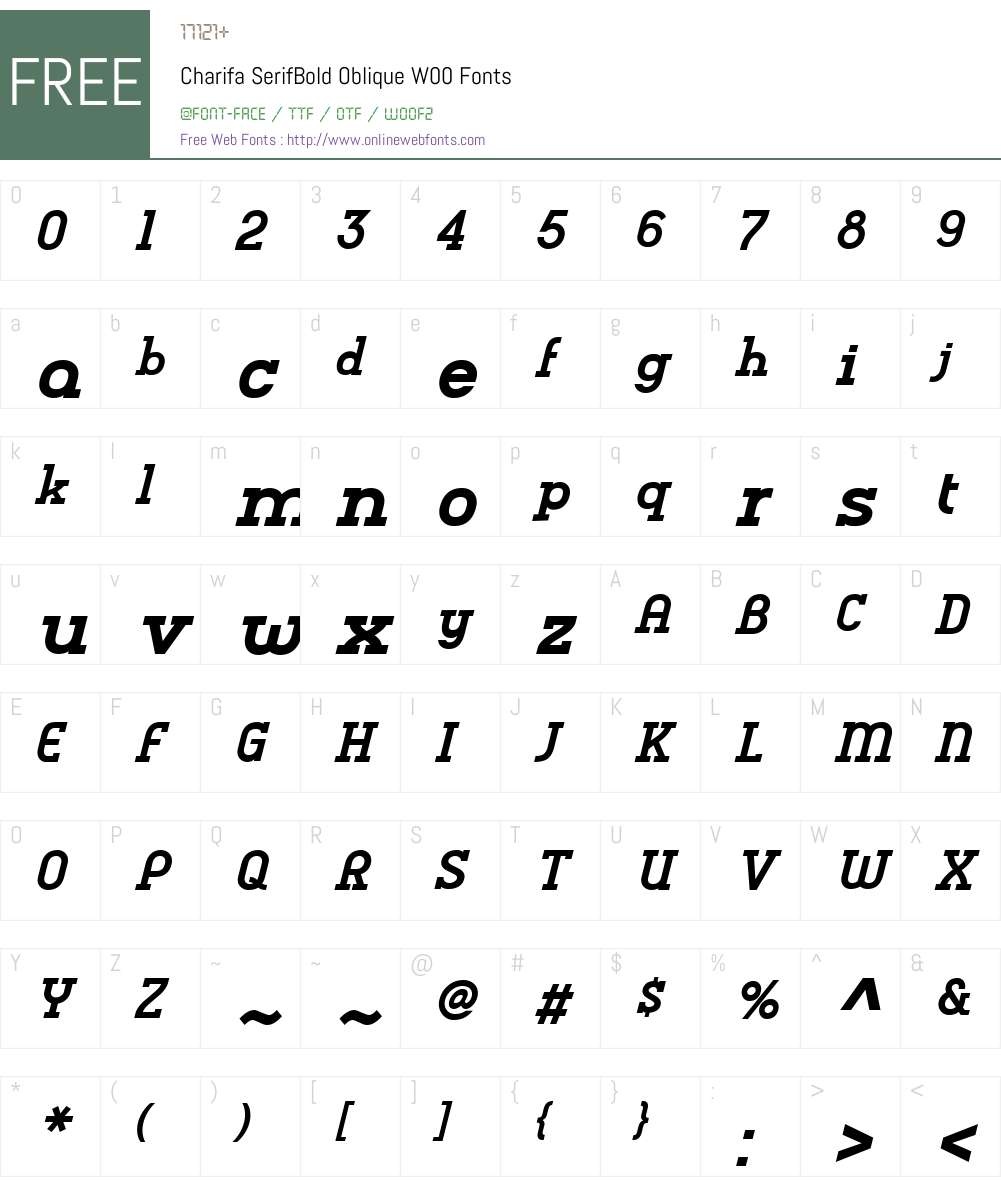 Charifa Serif Font Screenshots