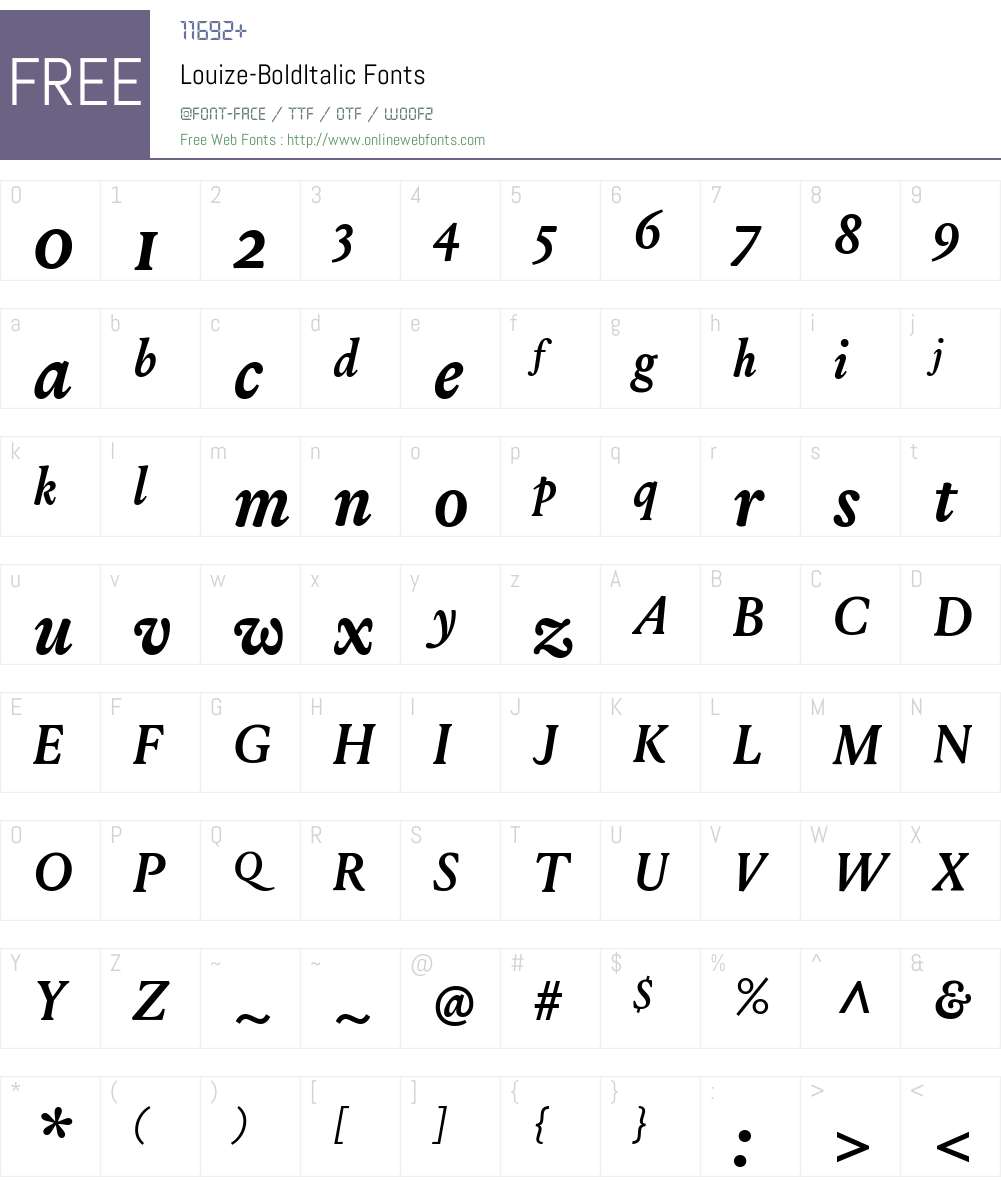 Louize Font Screenshots