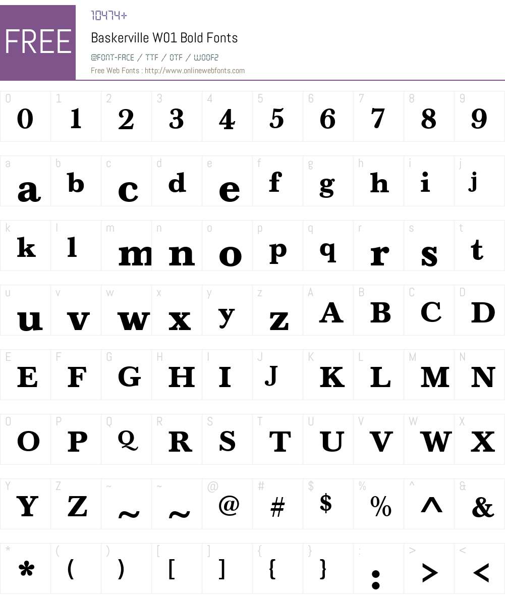 BaskervilleW01-Bold Font Screenshots