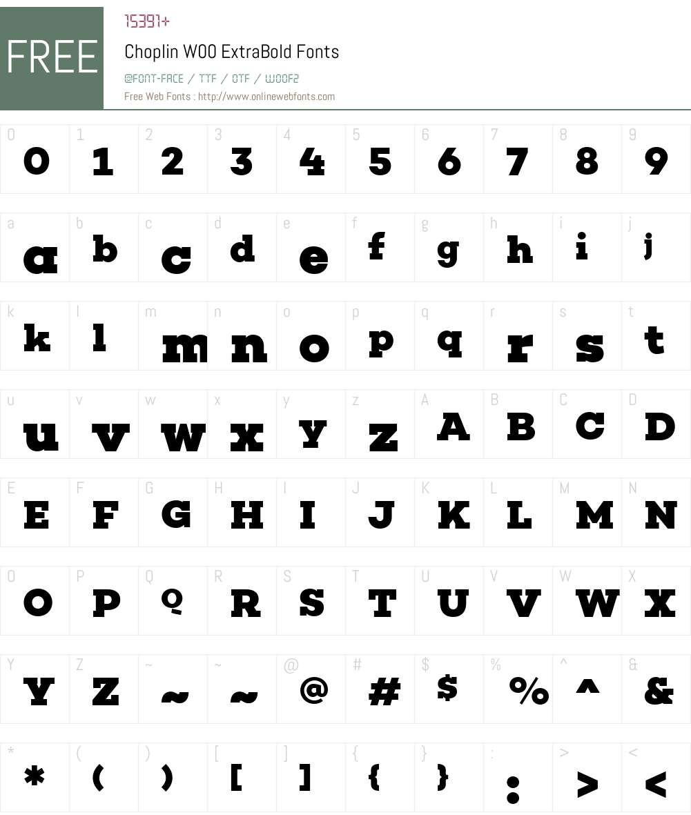 Choplin Font Screenshots