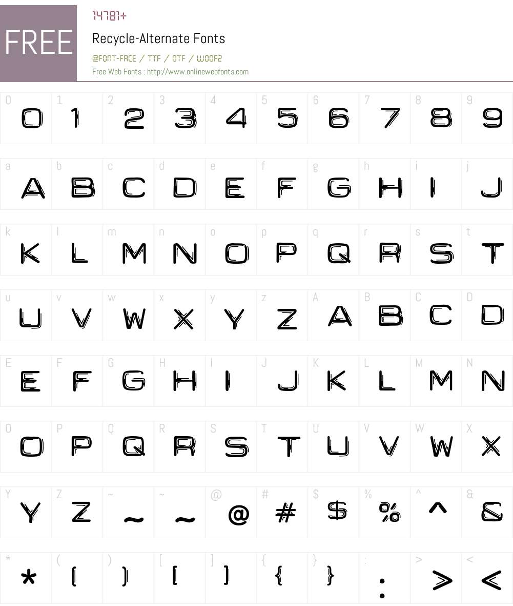 Recycle Font Screenshots