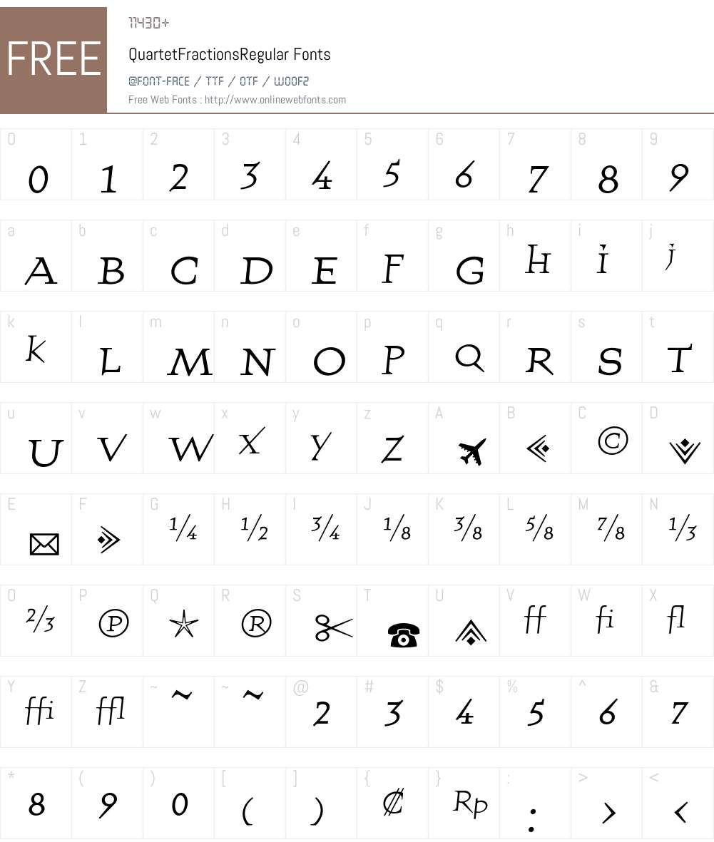 QuartetFractionsRegular Font Screenshots