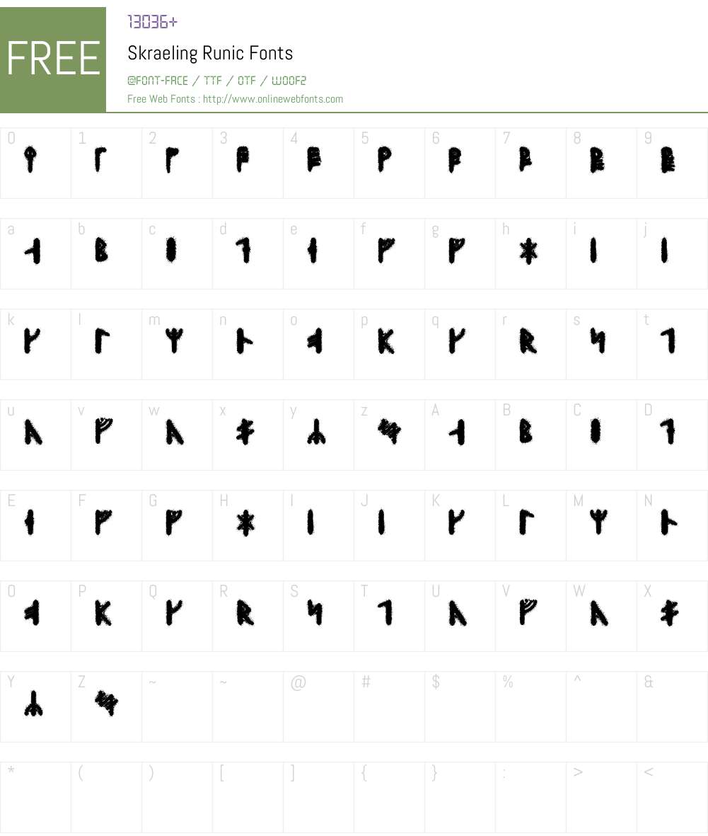 Skraeling Runic Font Screenshots
