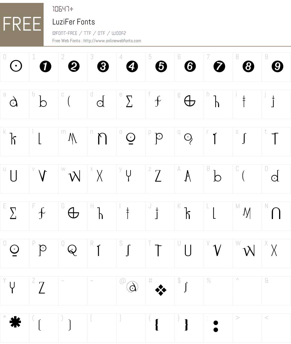 LuziFer Font Screenshots