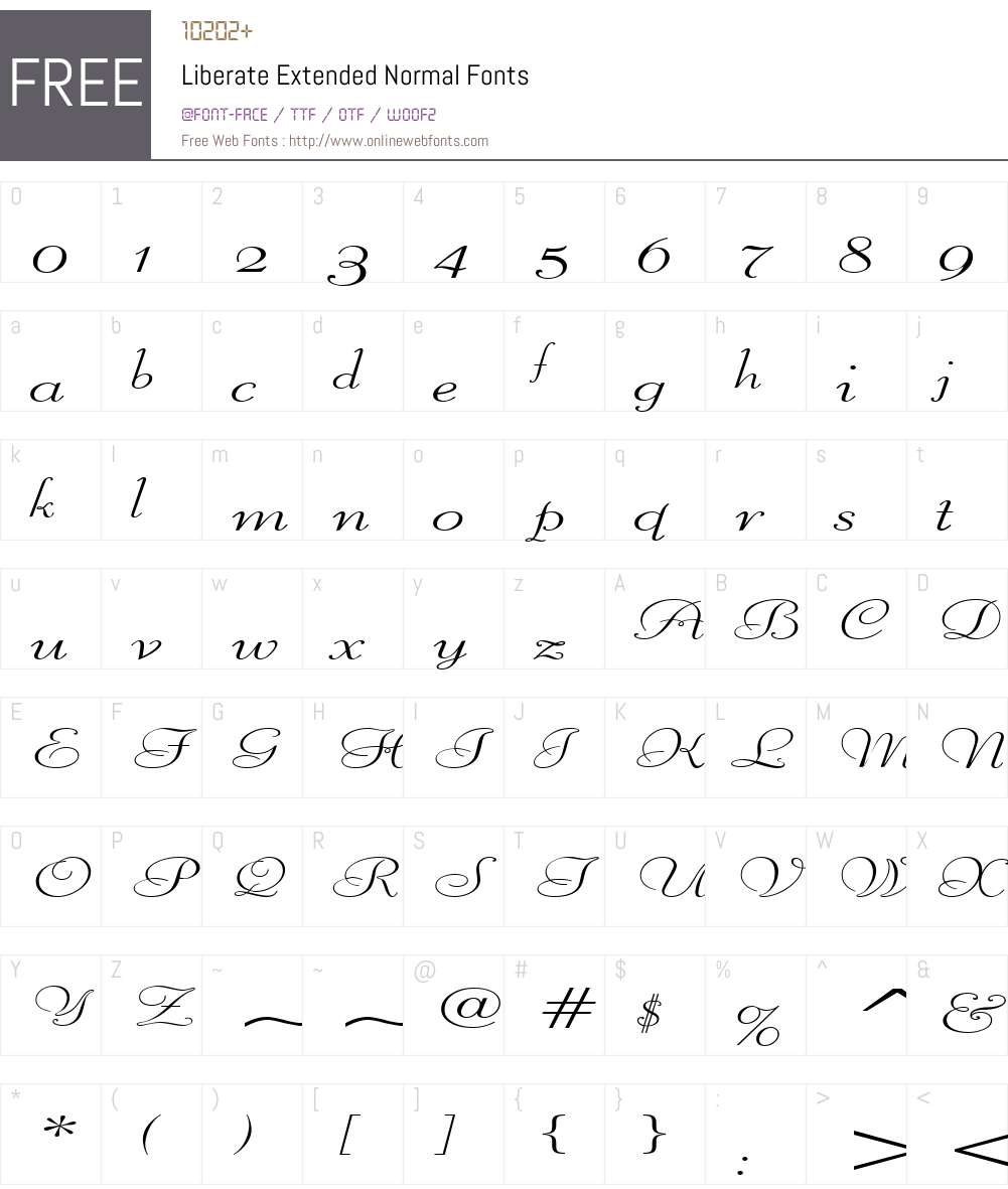 Liberate Extended Font Screenshots