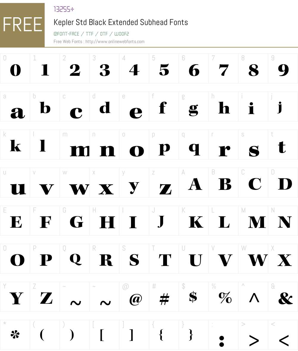 Kepler Std Font Screenshots